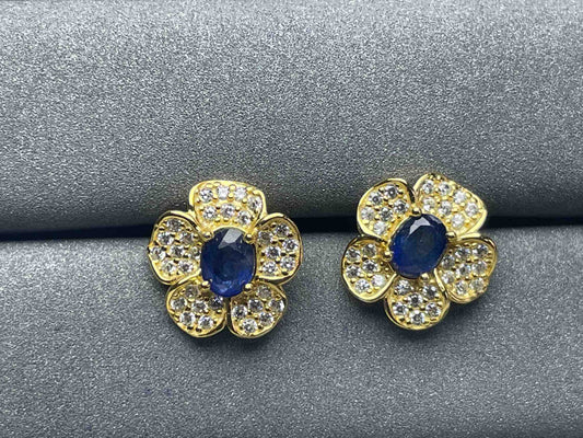 A1076 Blue Sapphire Earrings