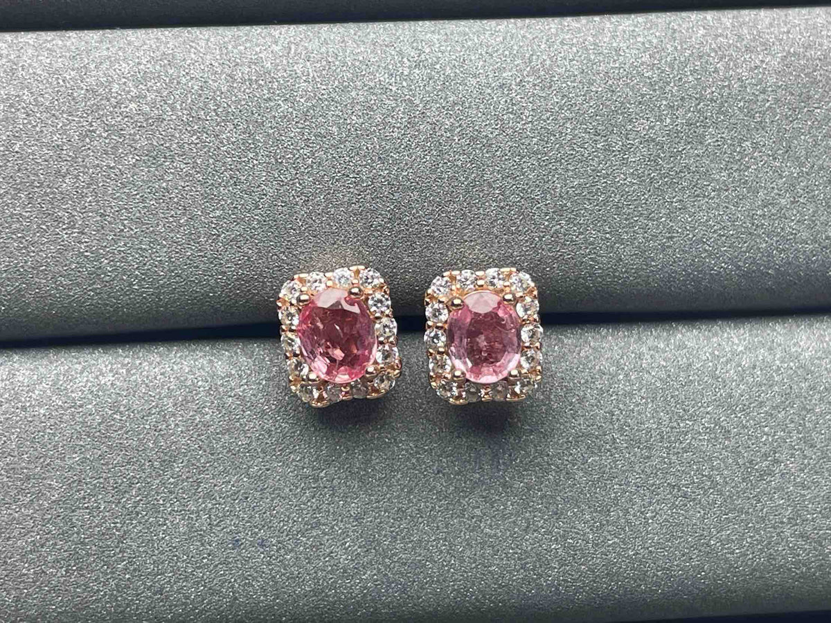 A1077 Pink Sapphire Earrings