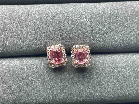 A1077 Pink Sapphire Earrings