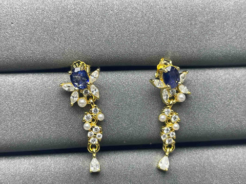 A1078 Blue Sapphire Earrings