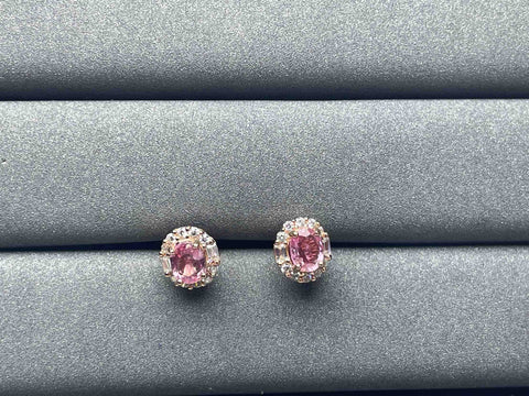 A1080 Pink Sapphire Earrings