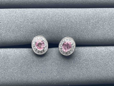 A1083 Pink Sapphire Earrings