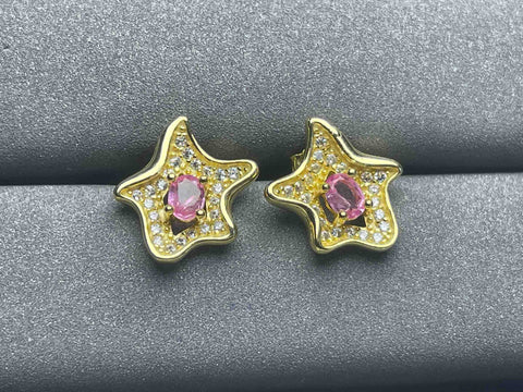 A1220 Pink Sapphire Earrings