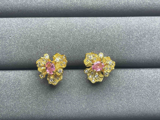 A1221 Pink Sapphire Earrings