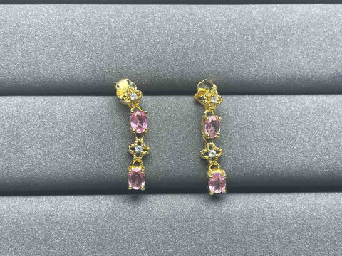 A1222 Pink Sapphire Earrings