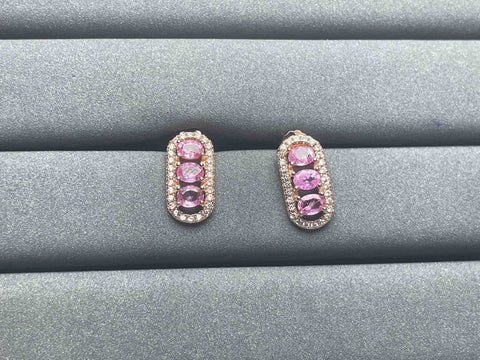 A1225 Pink Sapphire Earrings