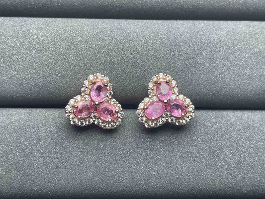 A1227 Pink Sapphire Earrings