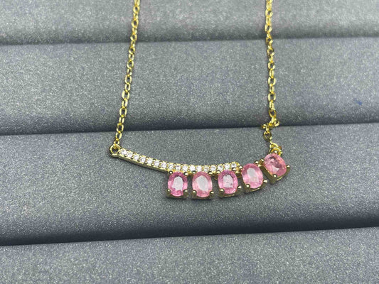 A1246 Pink Sapphire Necklace