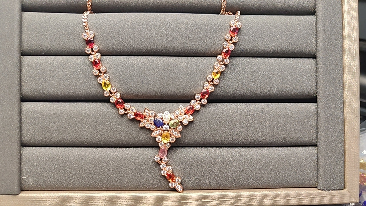 A1256 Colorful Sapphire Necklace