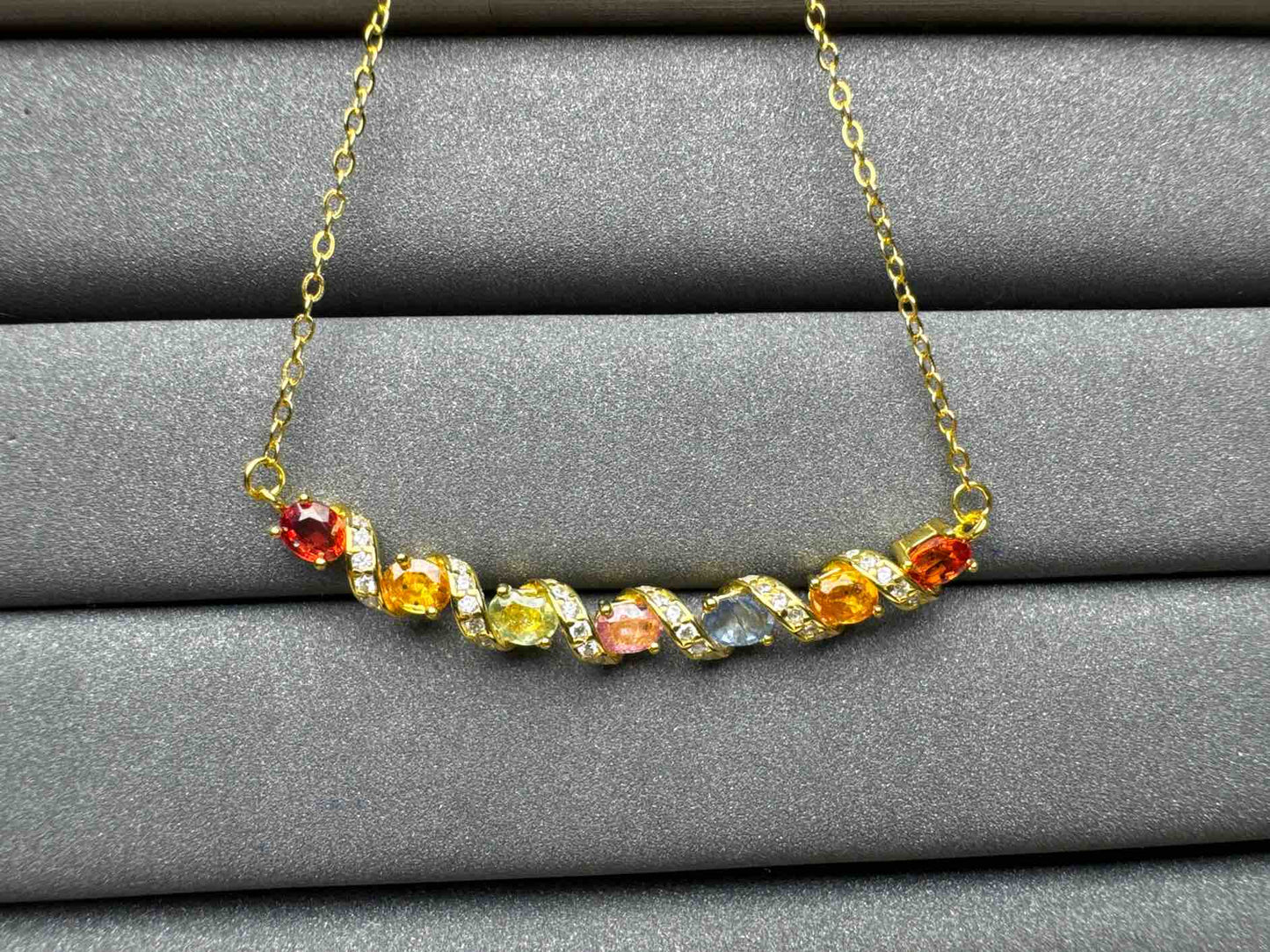 A1297 Colorful Sapphire Necklace