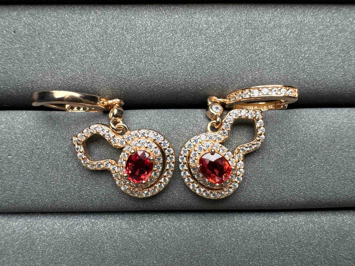 A1298 Red Sapphire Earrings