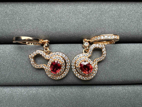 A1298 Red Sapphire Earrings