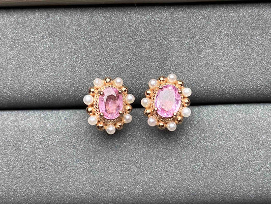 A1313 Pink Sapphire Earrings