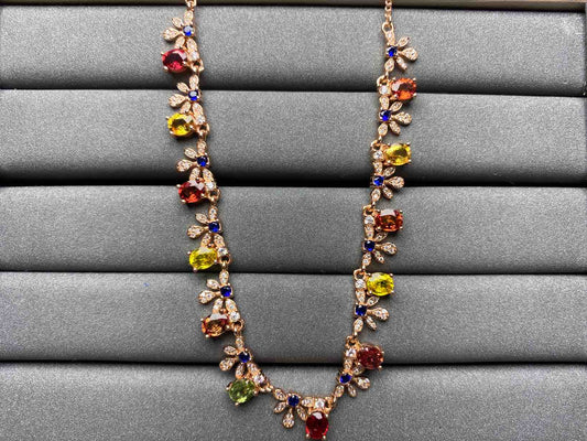 A1335 Colorful Sapphire Necklace