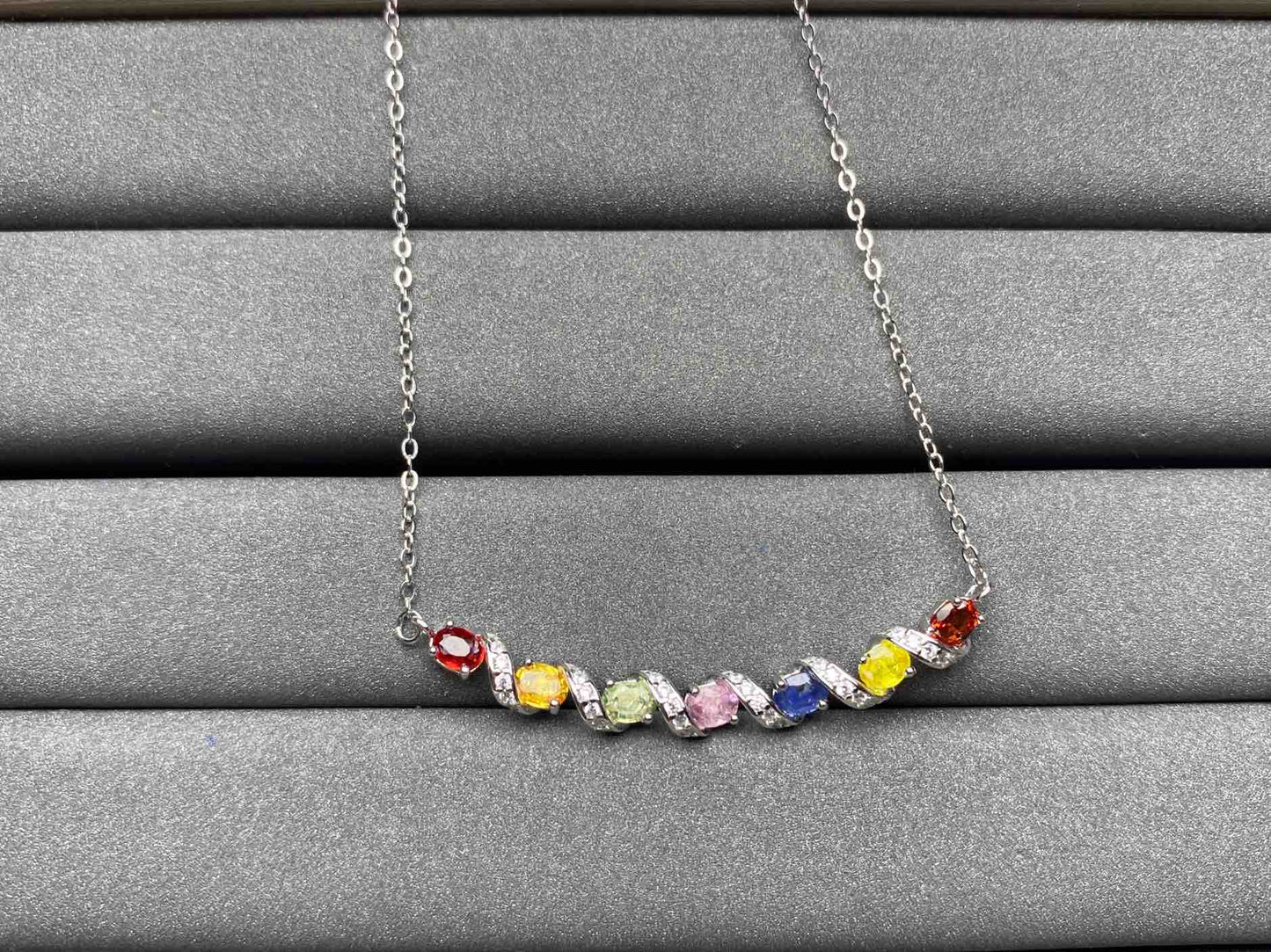 A1342 Colorful Sapphire Necklace