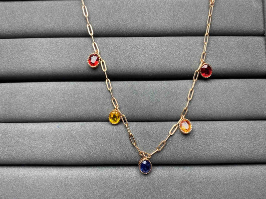 A1345 Colorful Sapphire Necklace