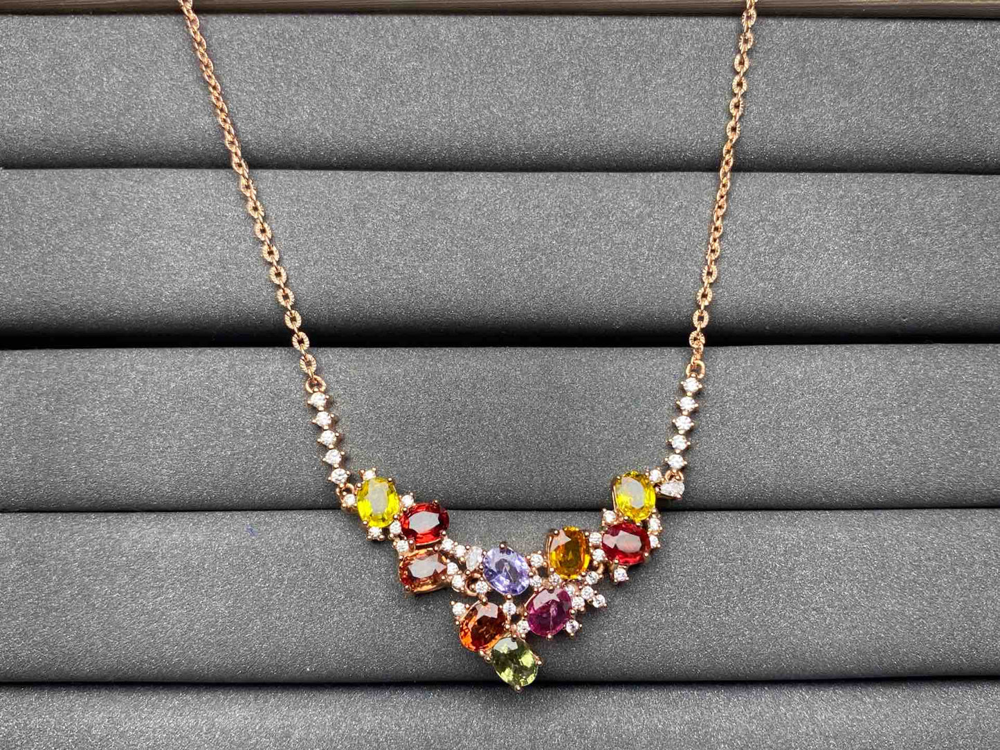 A1347 Colorful Sapphire Necklace
