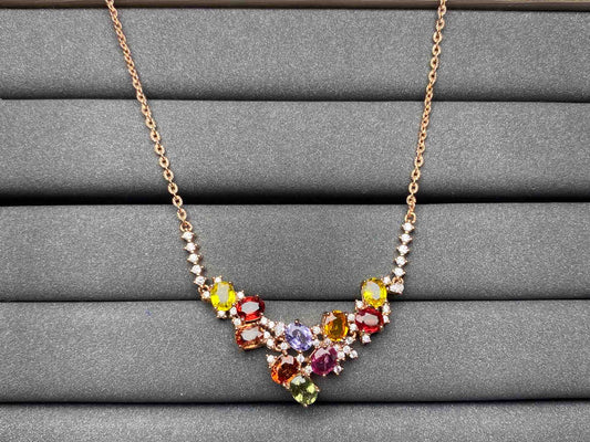 A1347 Colorful Sapphire Necklace