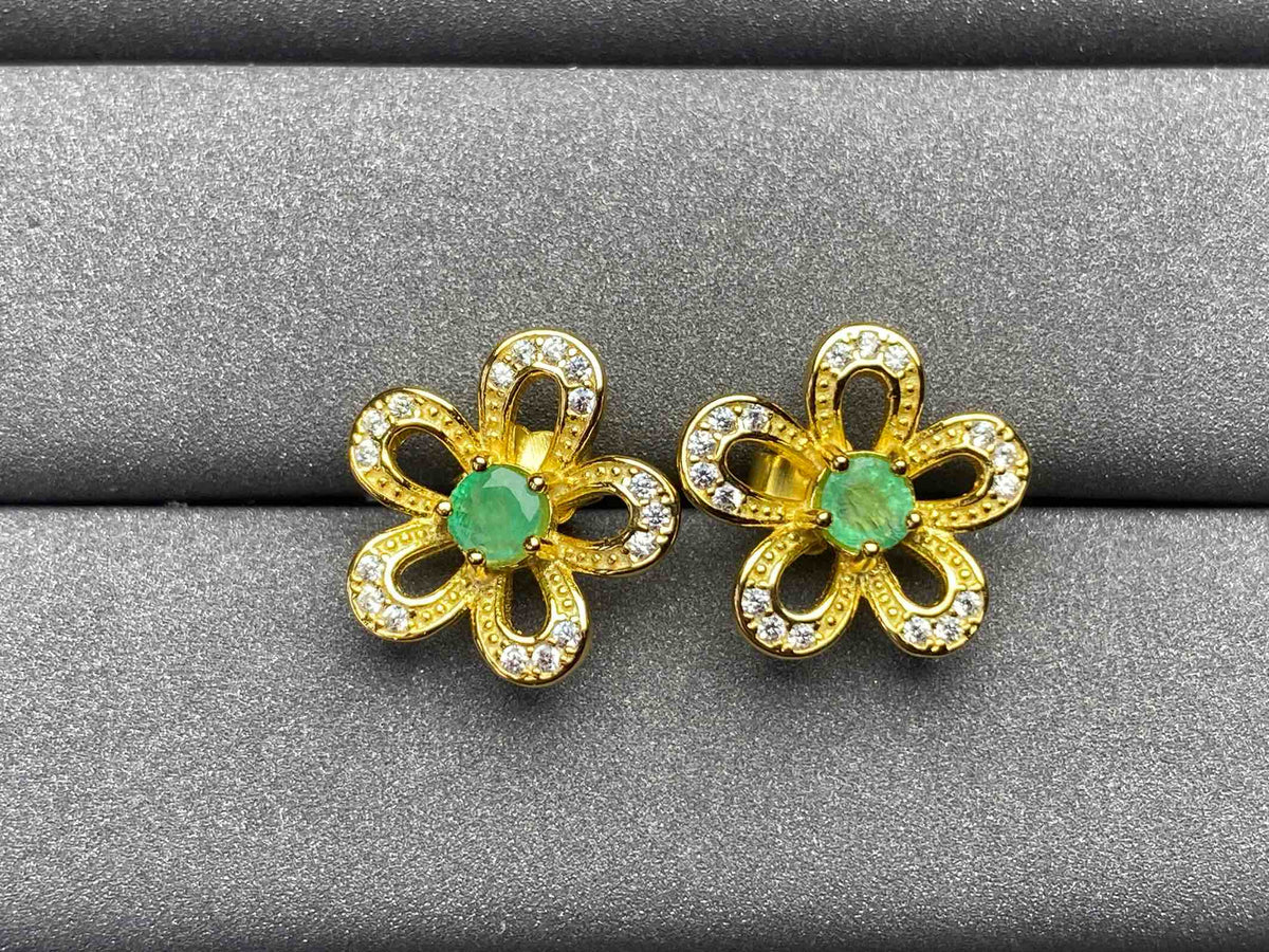 A155 Emerald Earrings