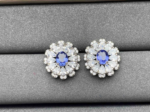 A1772 Cornflower Sapphire Earrings