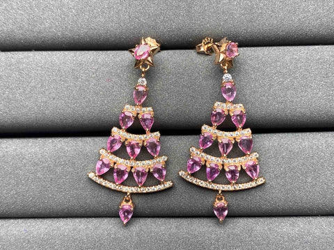 A1823 Pink Sapphire Earrings