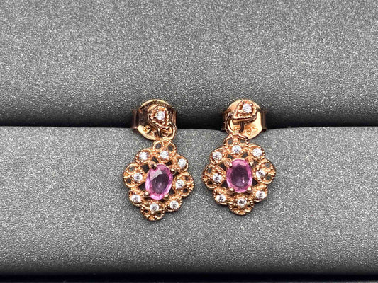 A193 Pink Sapphire Earrings