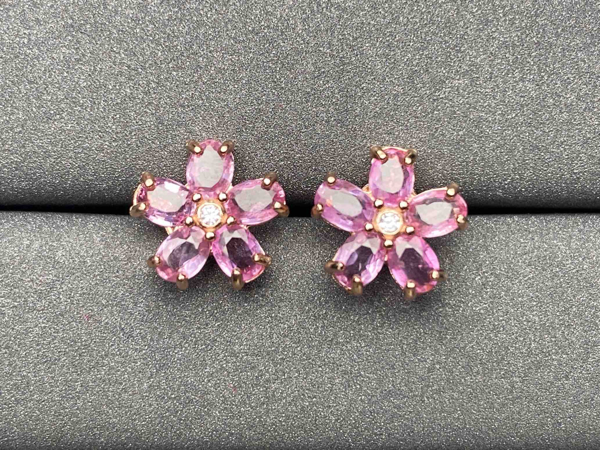 A2051 Pink Sapphire Earrings