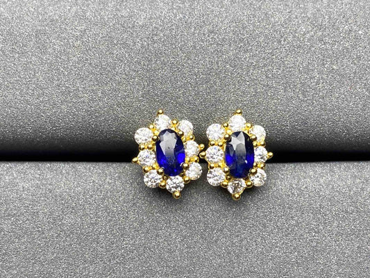 A221 Blue Sapphire Earrings