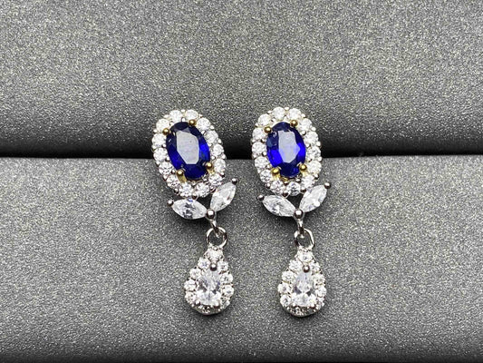 A224 Blue Sapphire Earrings