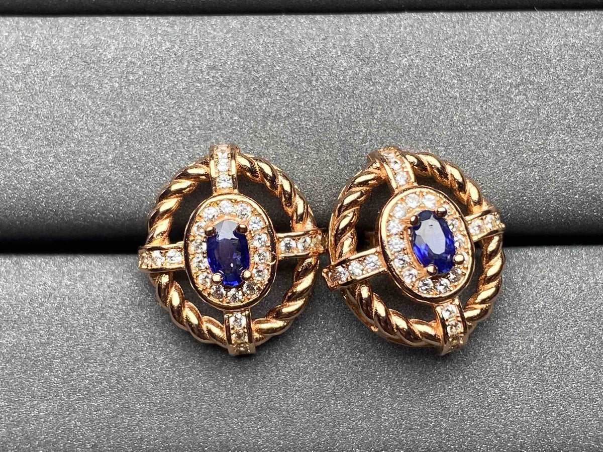 A260 Blue Sapphire Earrings