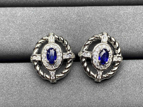 A262 Blue Sapphire Earrings