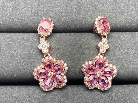 A3427 Pink Sapphire Earrings