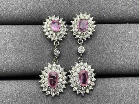 A357 Pink Sapphire Earrings