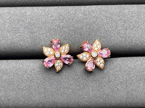 A369 Pink Sapphire Earrings