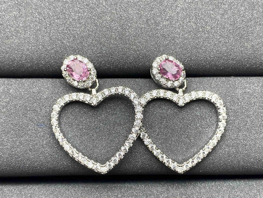 A371 Pink Sapphire Earrings