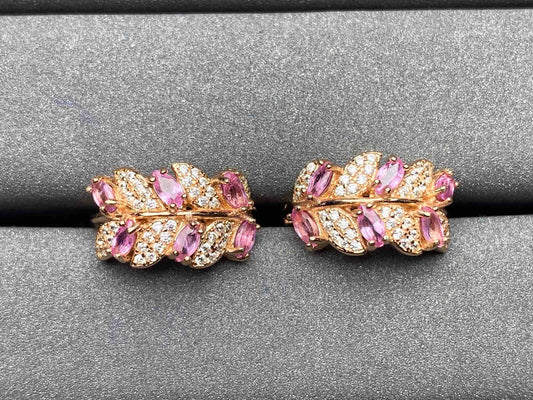 A374 Pink Sapphire Earrings