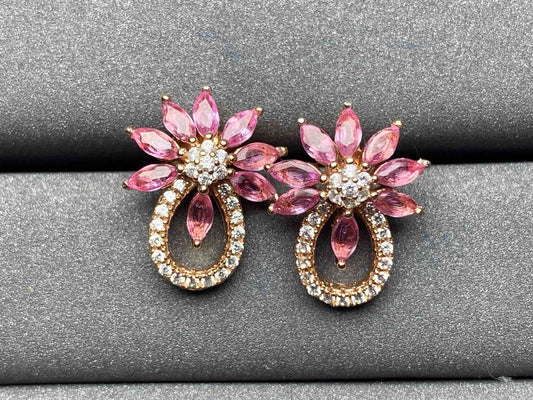 A386 Pink Sapphire Earrings