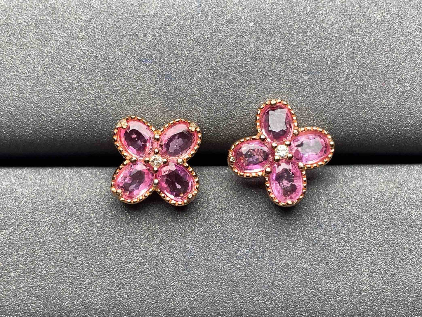 A389 Pink Sapphire Earrings