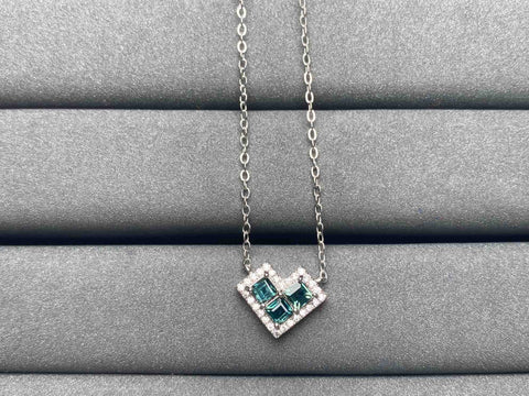 A3986 Teal Sapphire Necklace