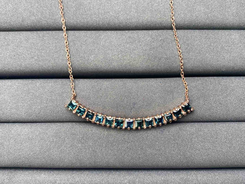 A4771 Teal Sapphire Necklace