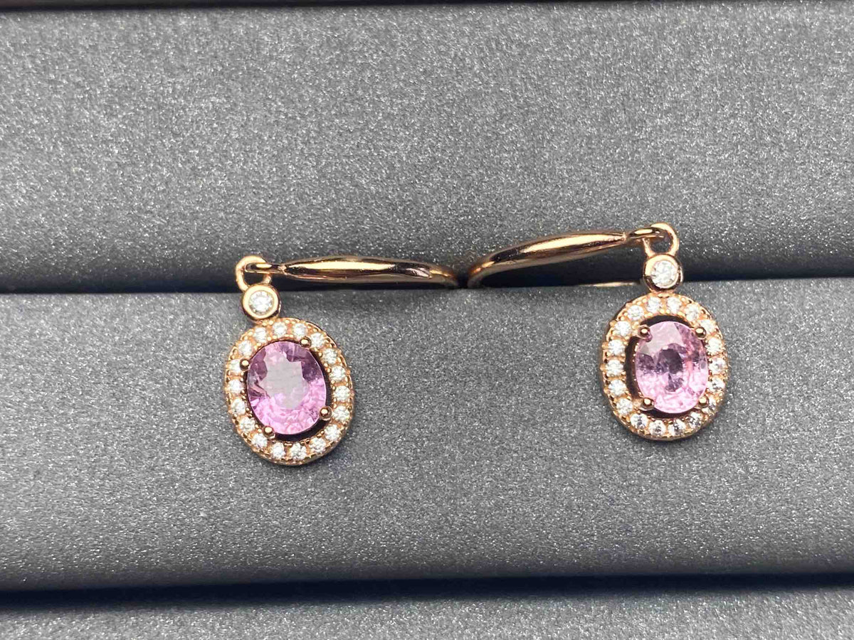 A593 Pink Sapphire Earrings