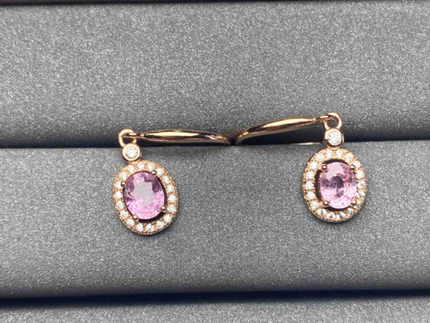 A593 Pink Sapphire Earrings