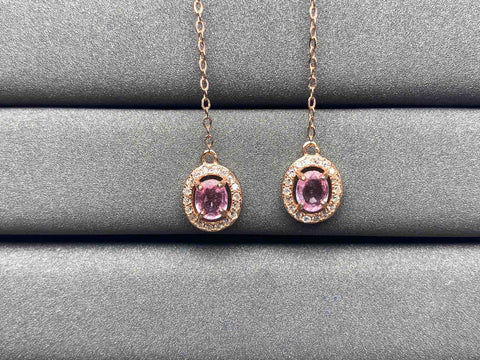 A606 Pink Sapphire Earrings