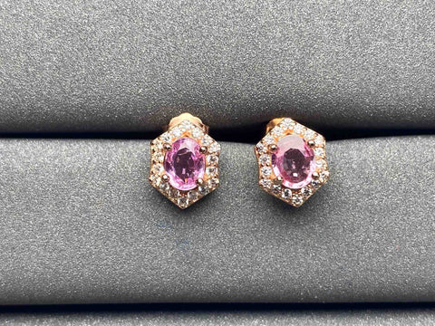 A607 Pink Sapphire Earrings