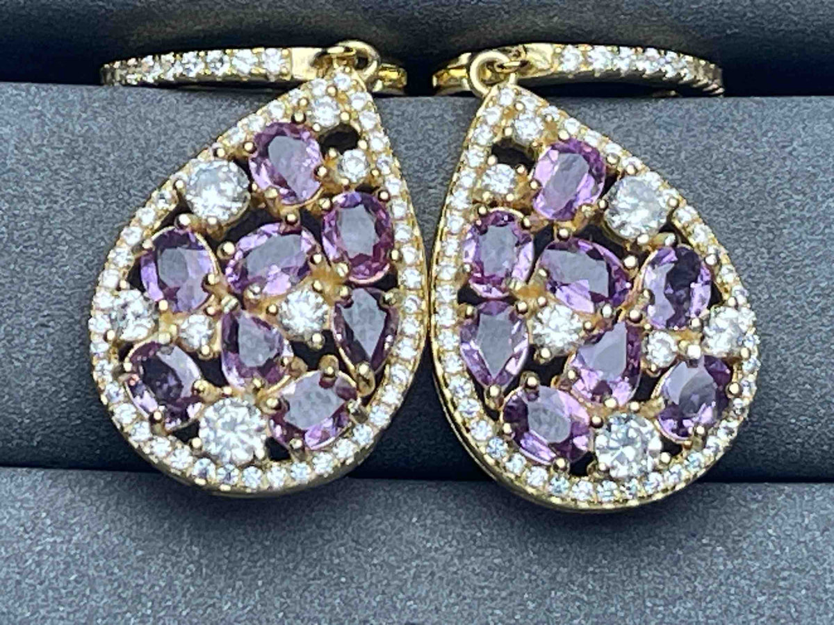 A6114 Purple Sapphire Earrings