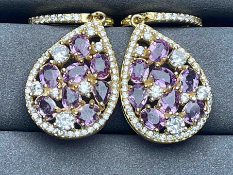 A6114 Purple Sapphire Earrings