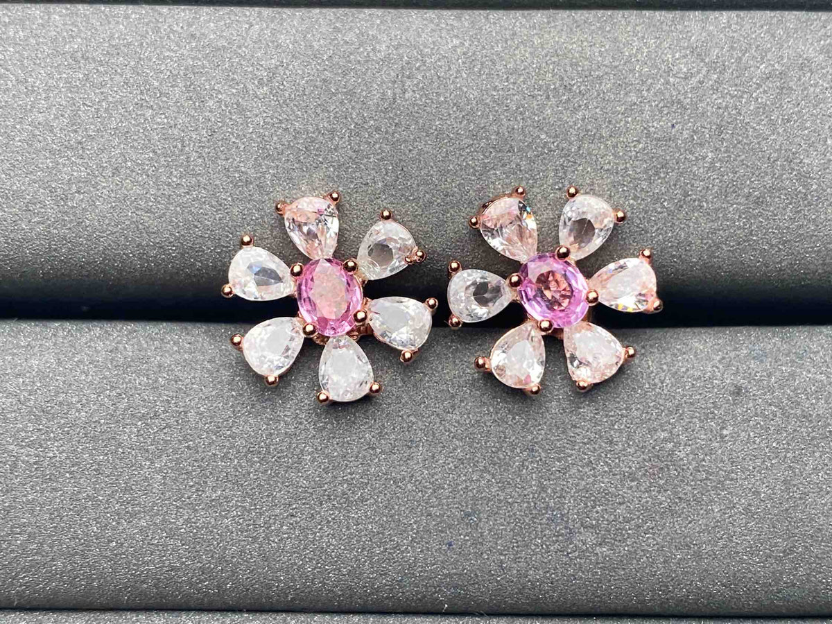 A6145 Pink Sapphire Earrings