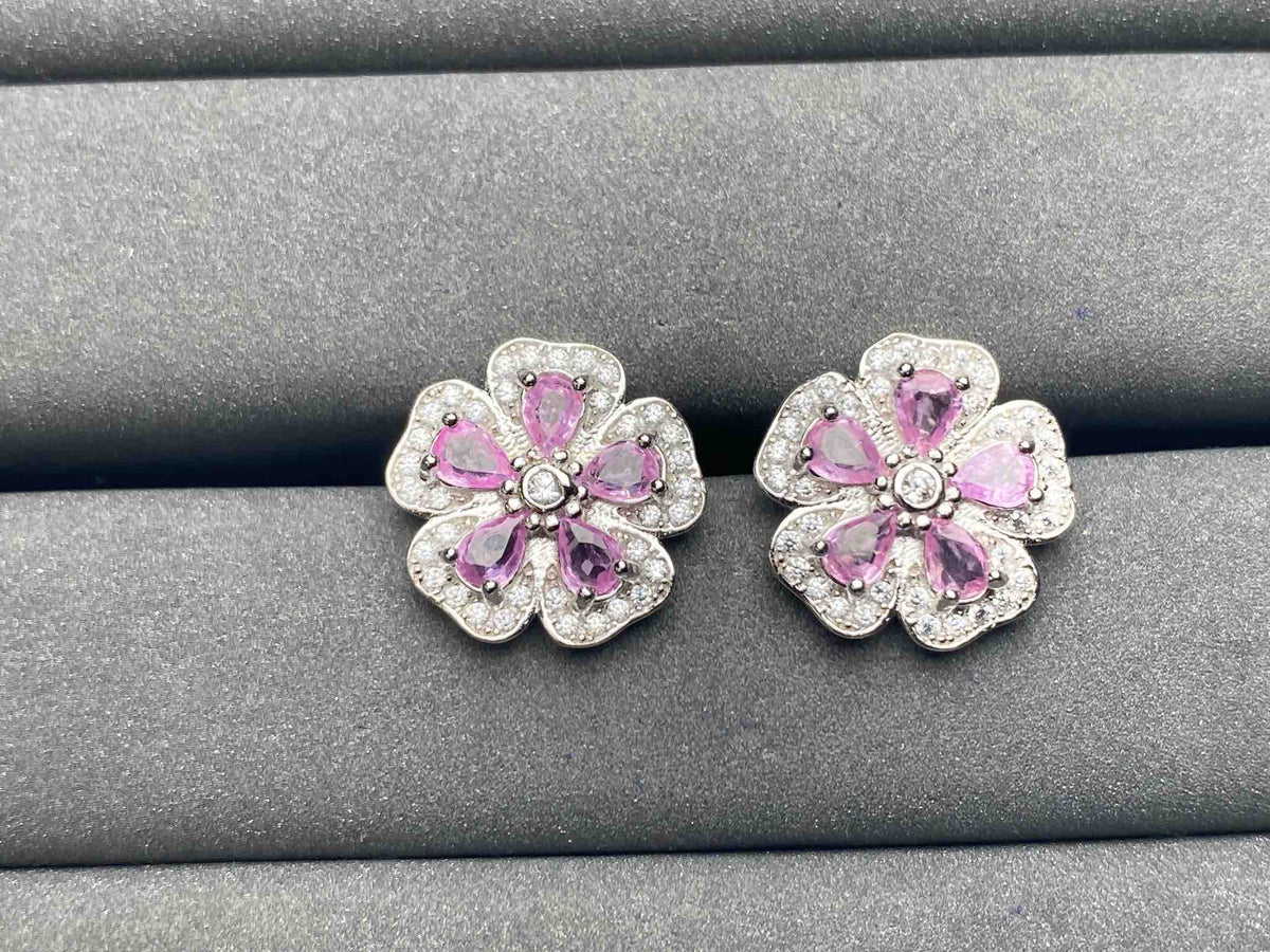 A6290 Pink Sapphire Earrings