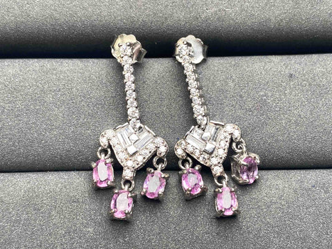 A6291 Pink Sapphire Earrings