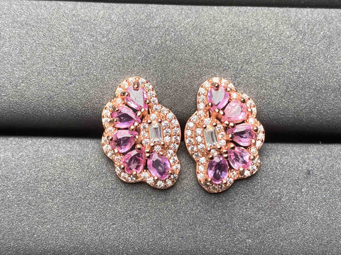 A6536 Pink Sapphire Earrings